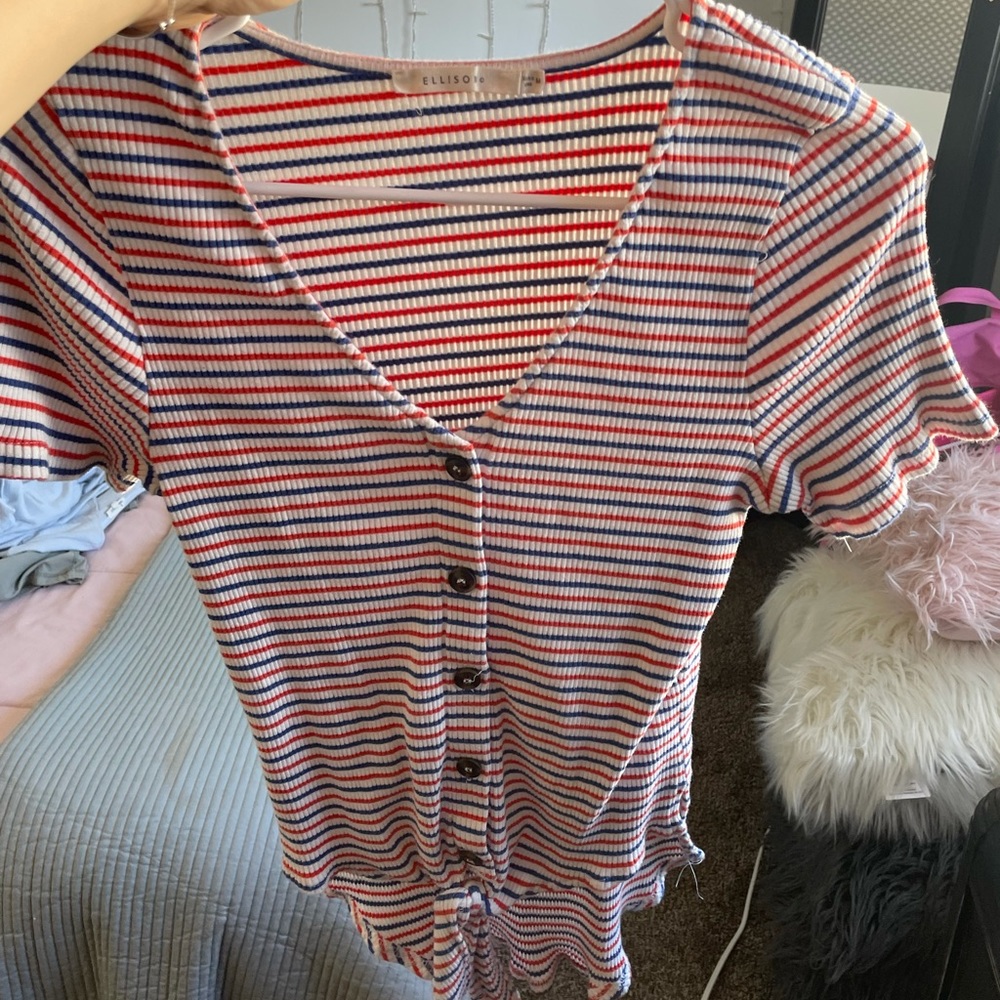 Striped shirt! Blue and Red!
